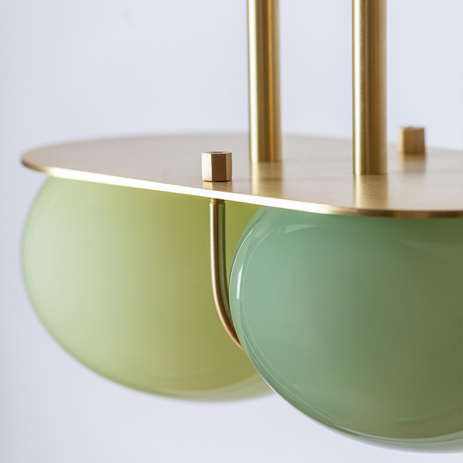 Twin 4.0 Pendel Brushed Brass/Linden Tree Green/Pastel Green