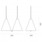 Mosaik 250 Side By Side II Pendel Black/Brass Mosaik 250 Side By Side II Pendel Black/Brass