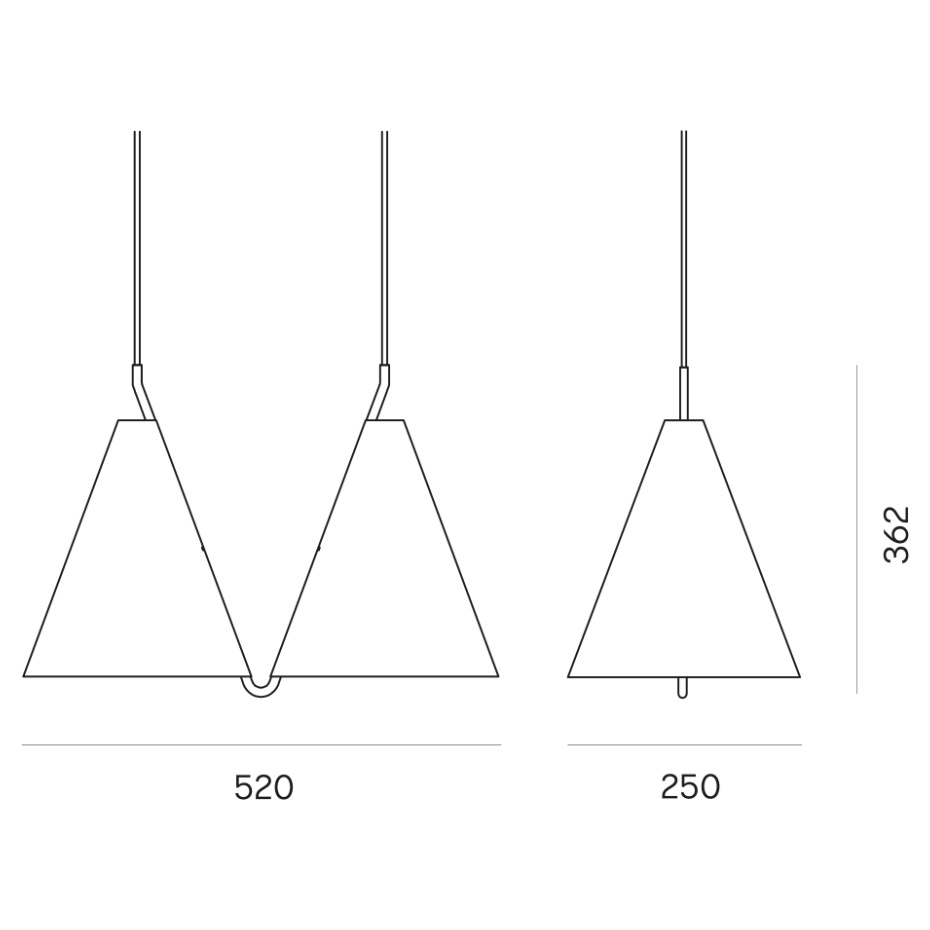 Mosaik 250 Side By Side II Pendel White/Brass