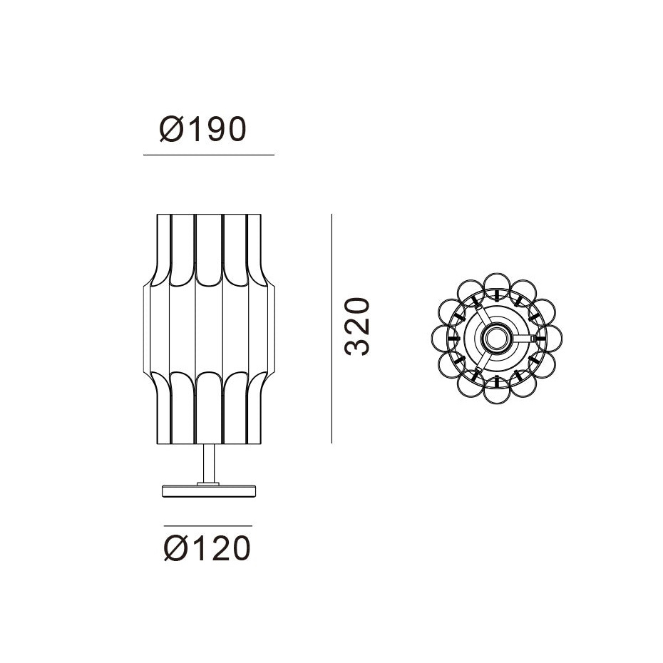 Pan 190 Bordslampa Aluminium