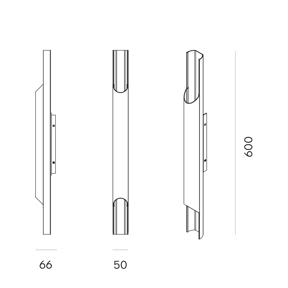 Pan 50 Vägglampa Aluminium