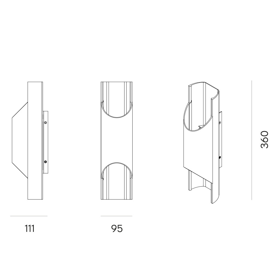 Pan 95 Vägglampa Aluminium