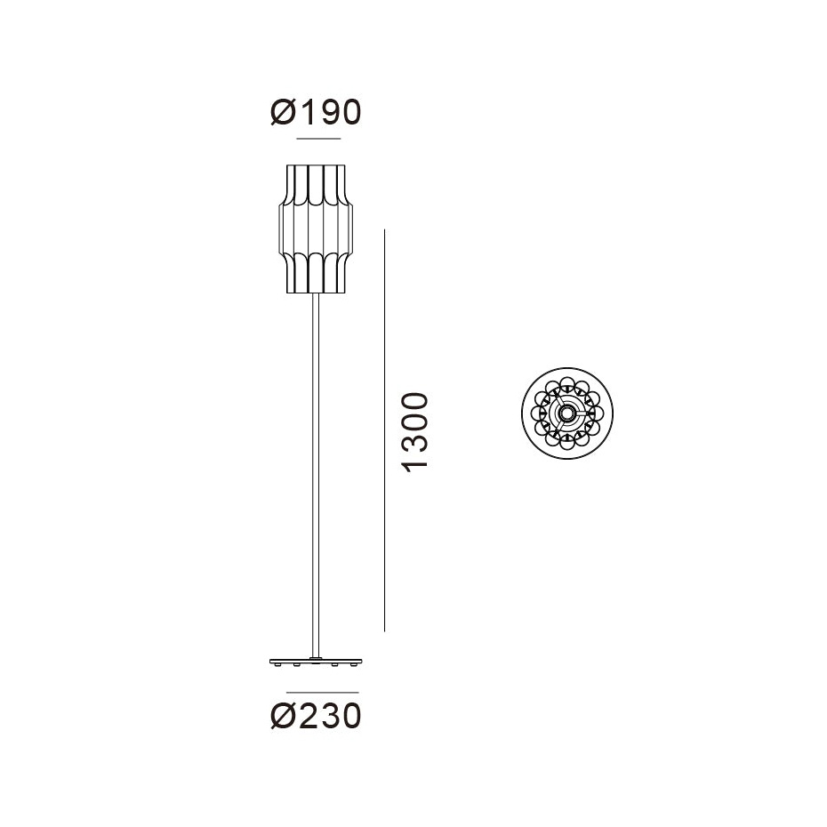 Pan 190 Golvlampa Aluminium