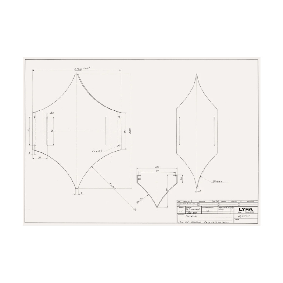 Gothic II Vägglampa Brass