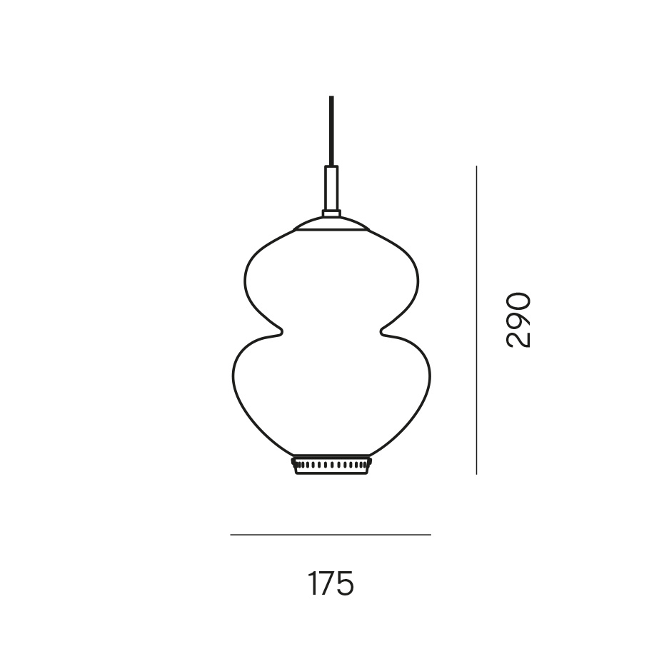 Peanut 175 Pendel Brass/Opal Glass