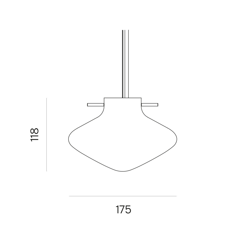 Repose 175 Pendel Black/Opal Glass