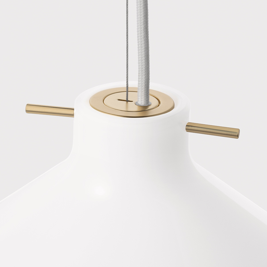 Repose 175 Pendel Brass/Opal Glass