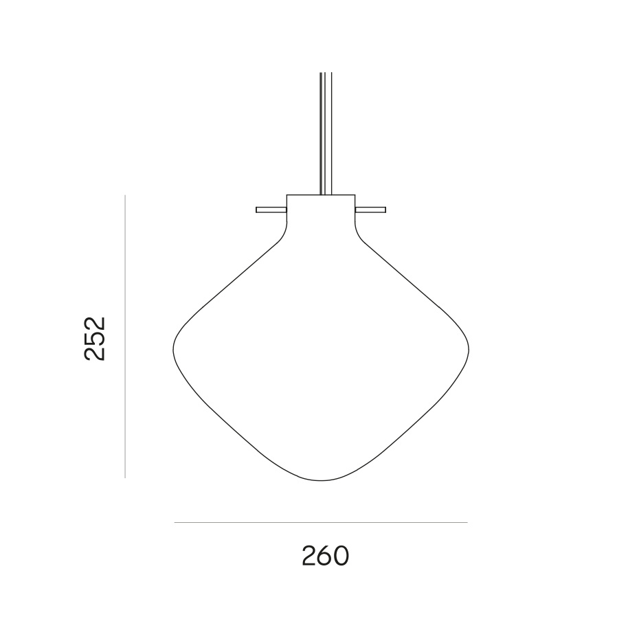 Repose 260 Pendel Brass/Opal Glass