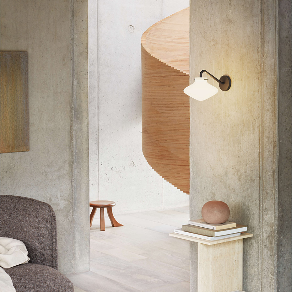 Repose 175 Vägglampa Brass/Opal Glass