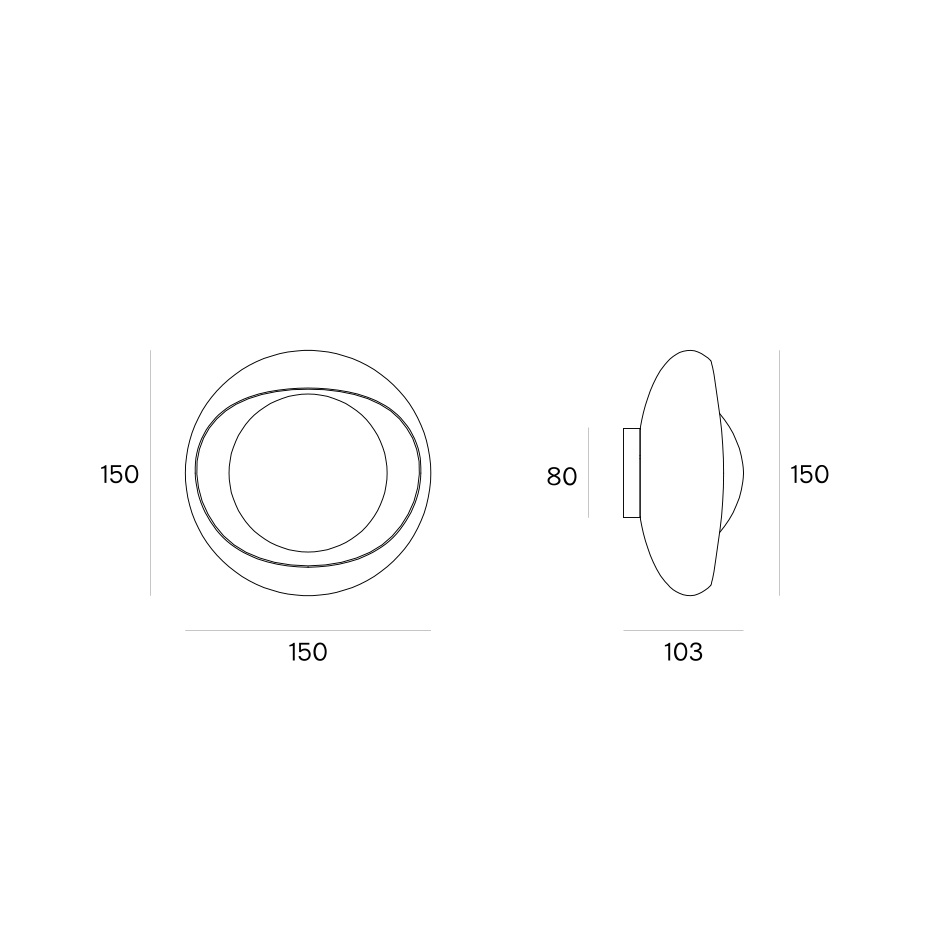 Cornea 150 Vägglampa White/Opal Glass