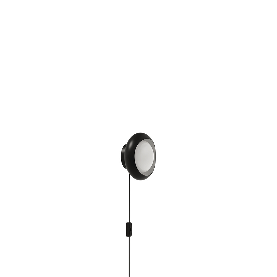 Cornea 150 Vägglampa Black/Opal Glass