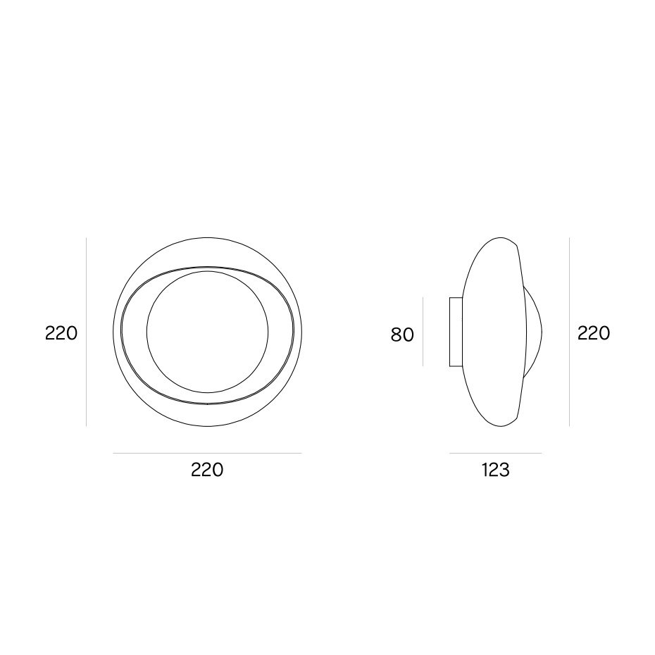 Cornea 220 Vägglampa White/Opal Glass