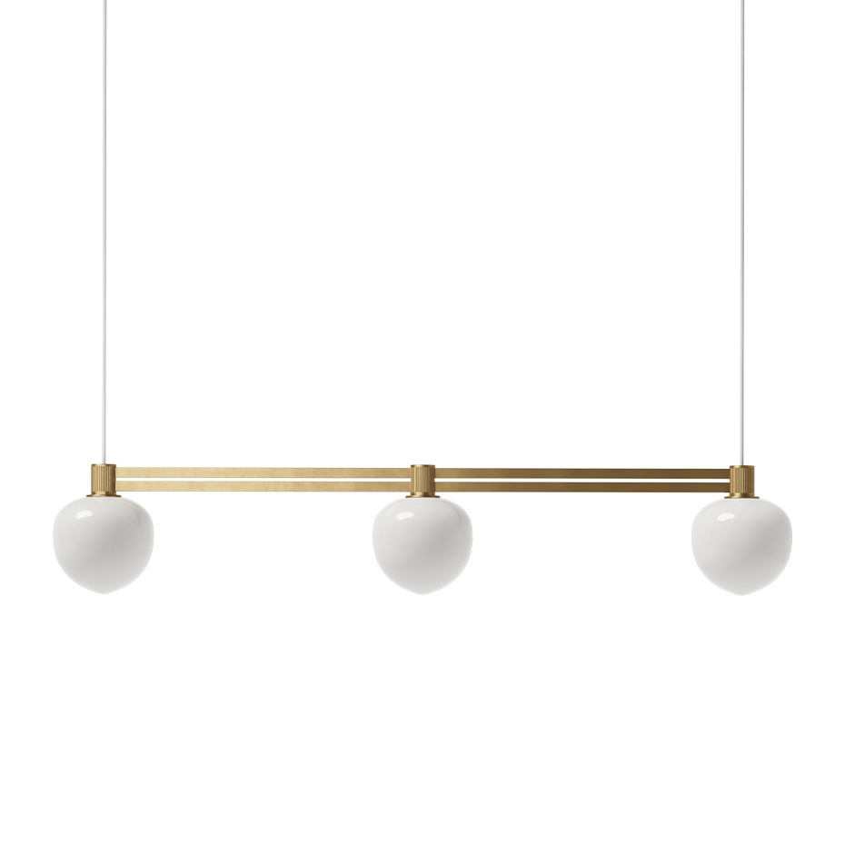 Memoir 120 Side By Side III Pendel Brass/Opal Glass