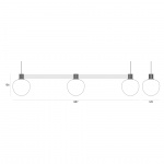 Memoir 120 Side By Side III Pendel Black/Opal Glass Memoir 120 Side By Side III Pendel Black/Opal Glass