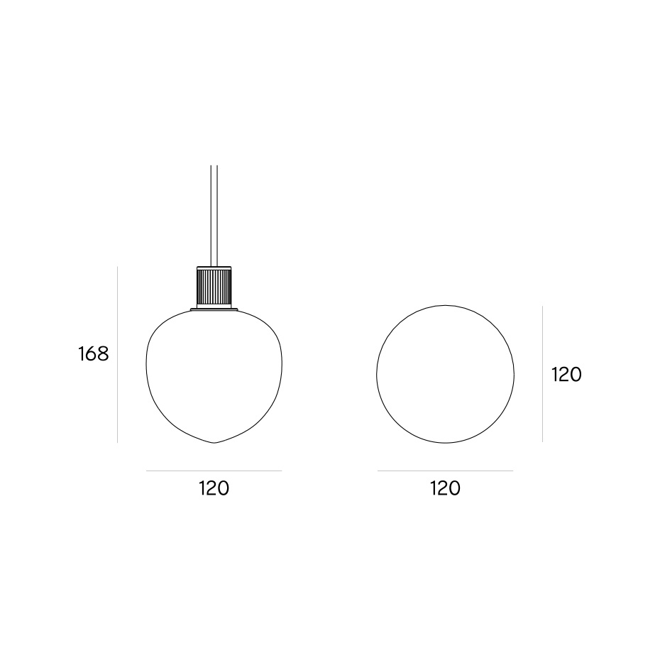 Memoir 120 Pendel Black/Opal Glass