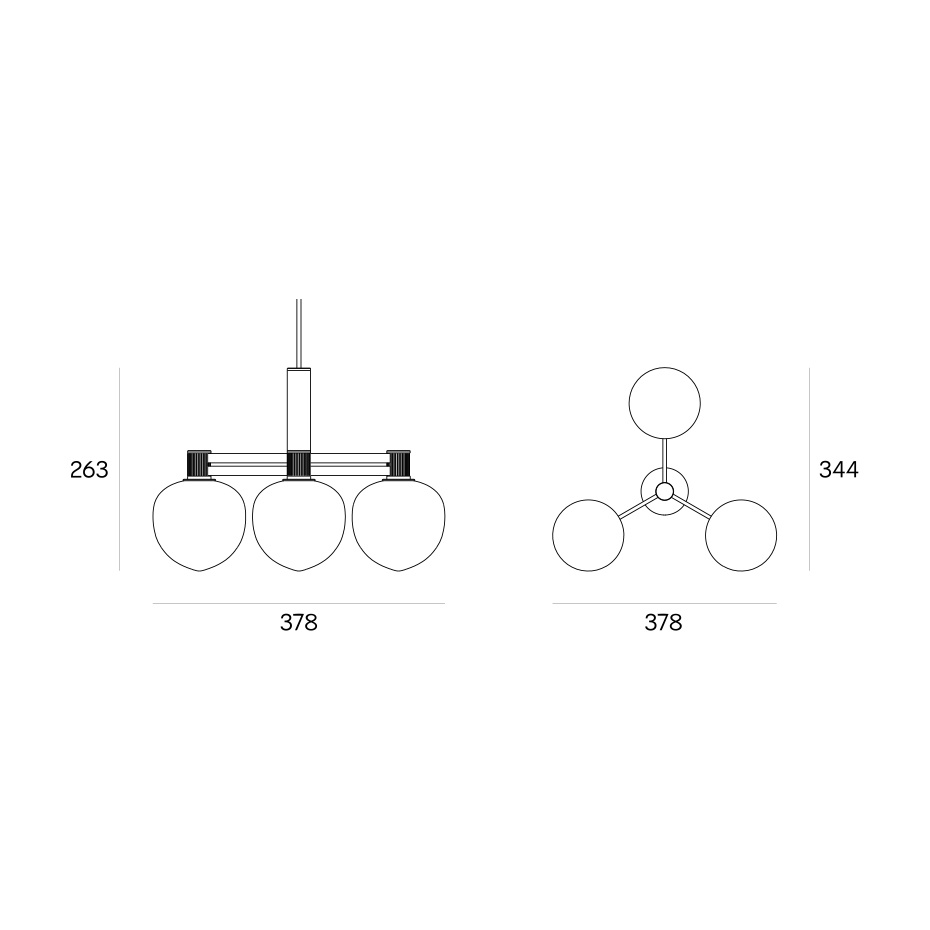 Memoir 120 III Ljuskrona Black/Opal Glass