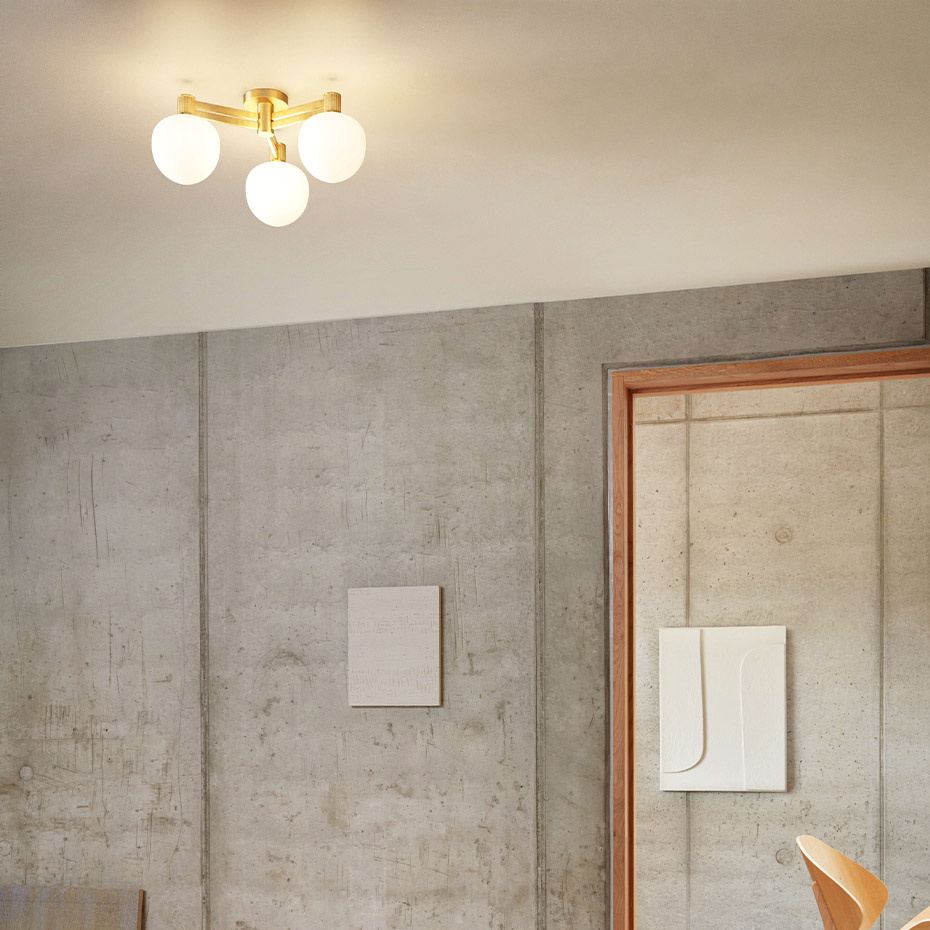 Memoir 120 III Plafond Black/Opal Glass