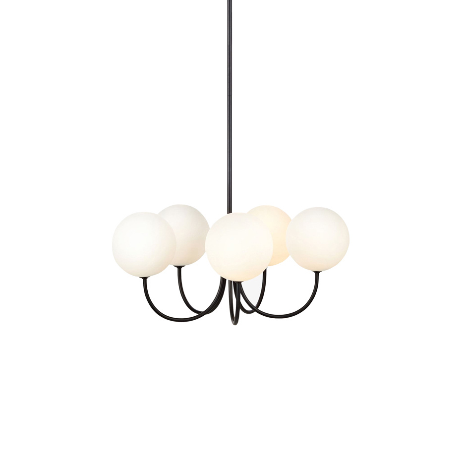 Cinco Pendel Svart/Opalglas