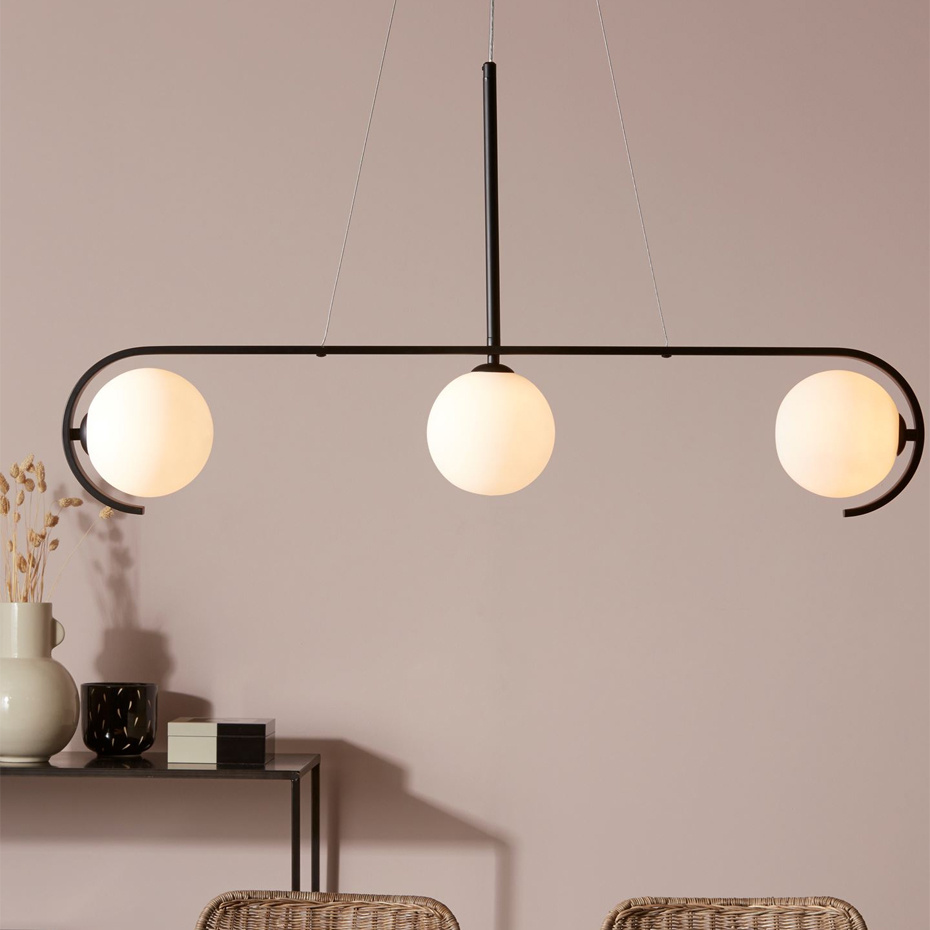 Pals Pendel Svart/Opalglas