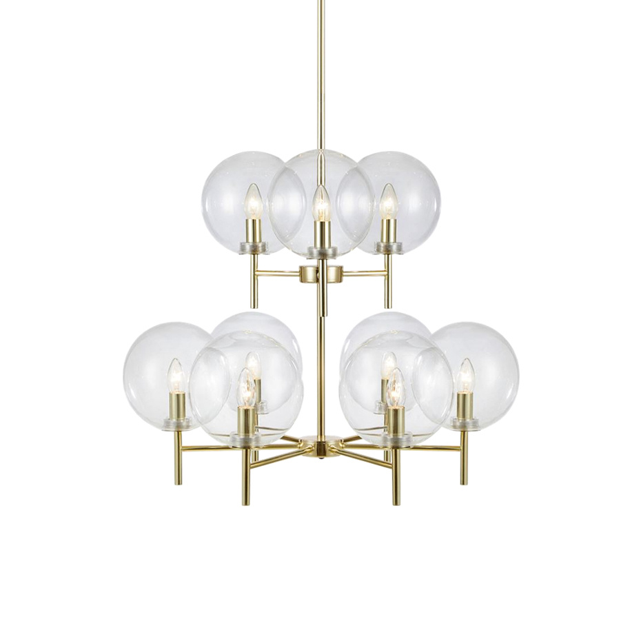 Crown Pendel Mässing/Klarglas