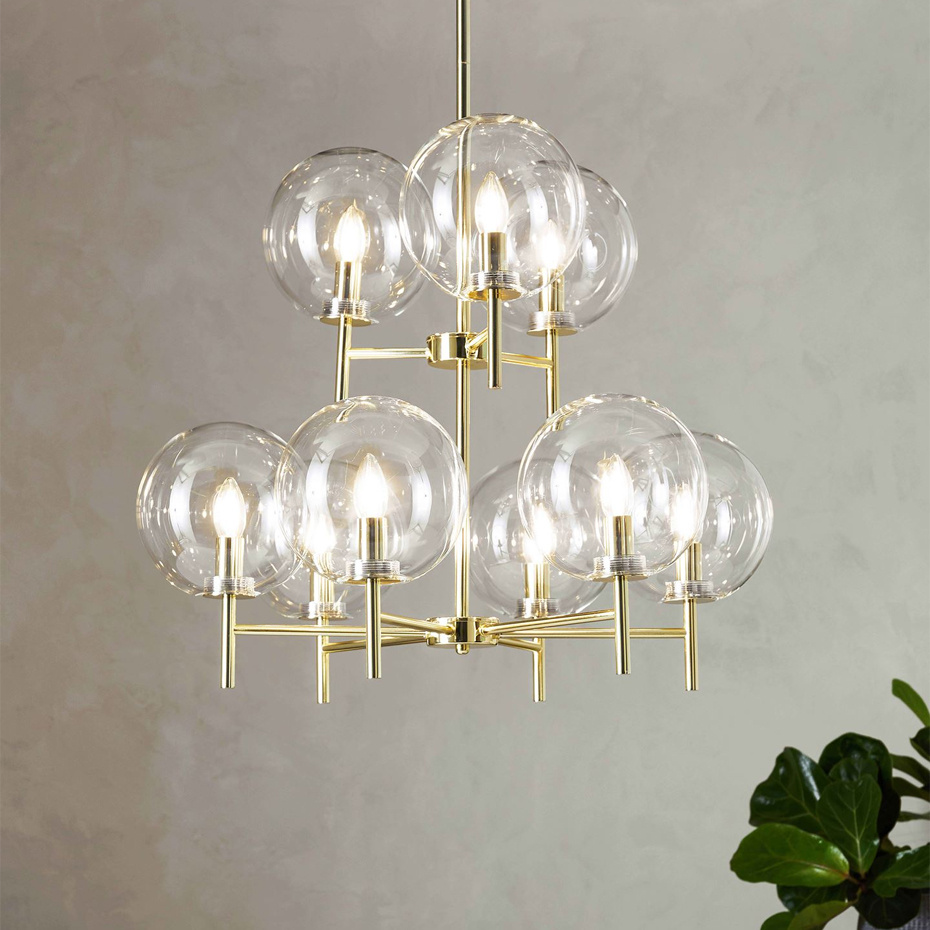 Crown Pendel Mässing/Klarglas