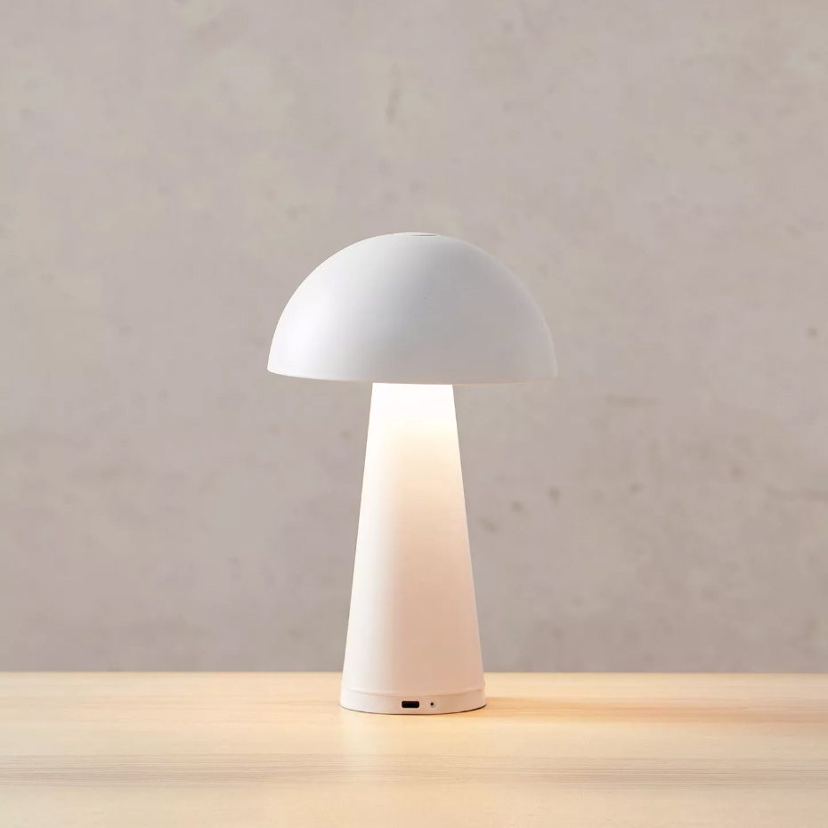 Fungi Portabel Bordslampa Mattvit