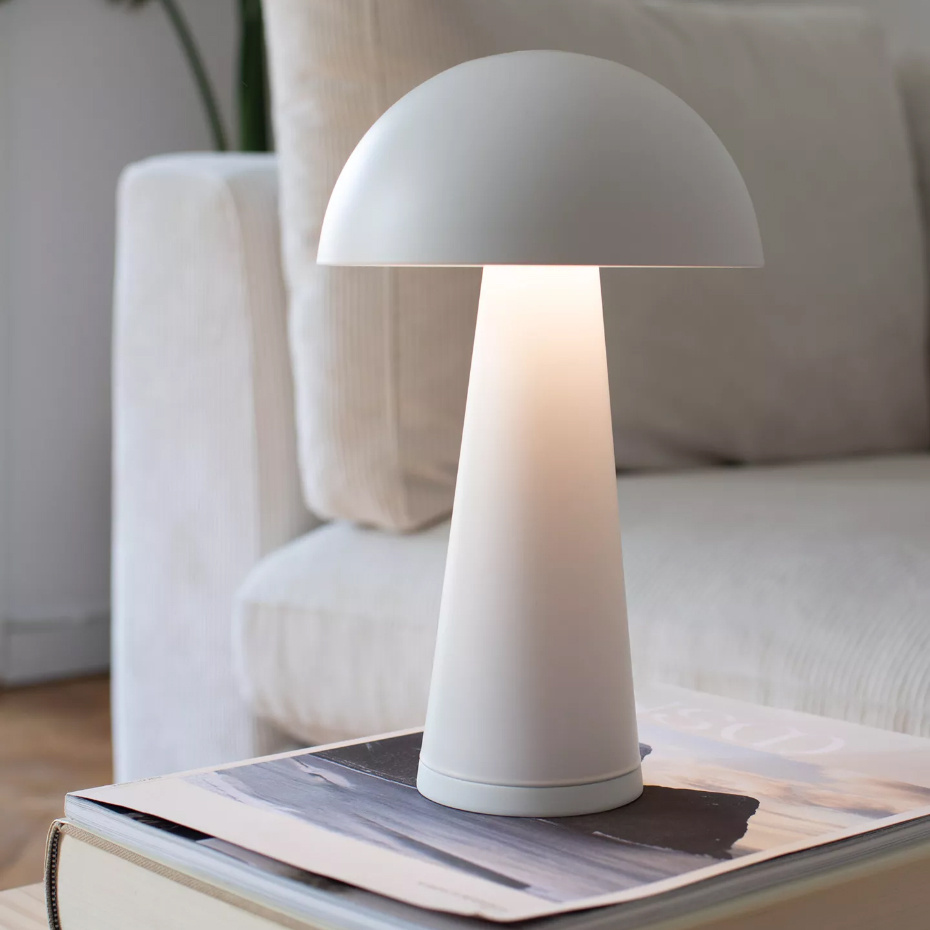 Fungi Portabel Bordslampa Mattvit