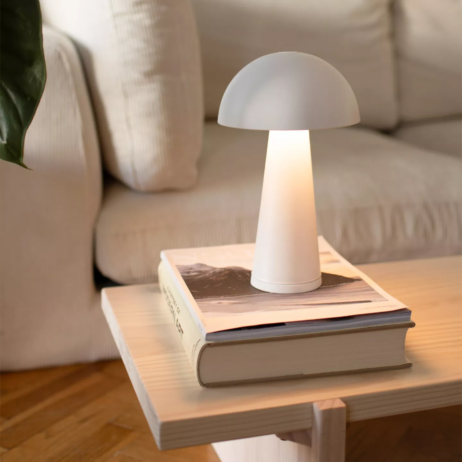 Fungi Portabel Bordslampa Mattvit