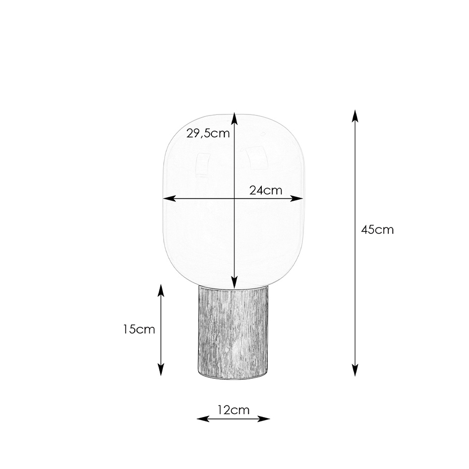 Skene Bordslampa Trä/Opalglas