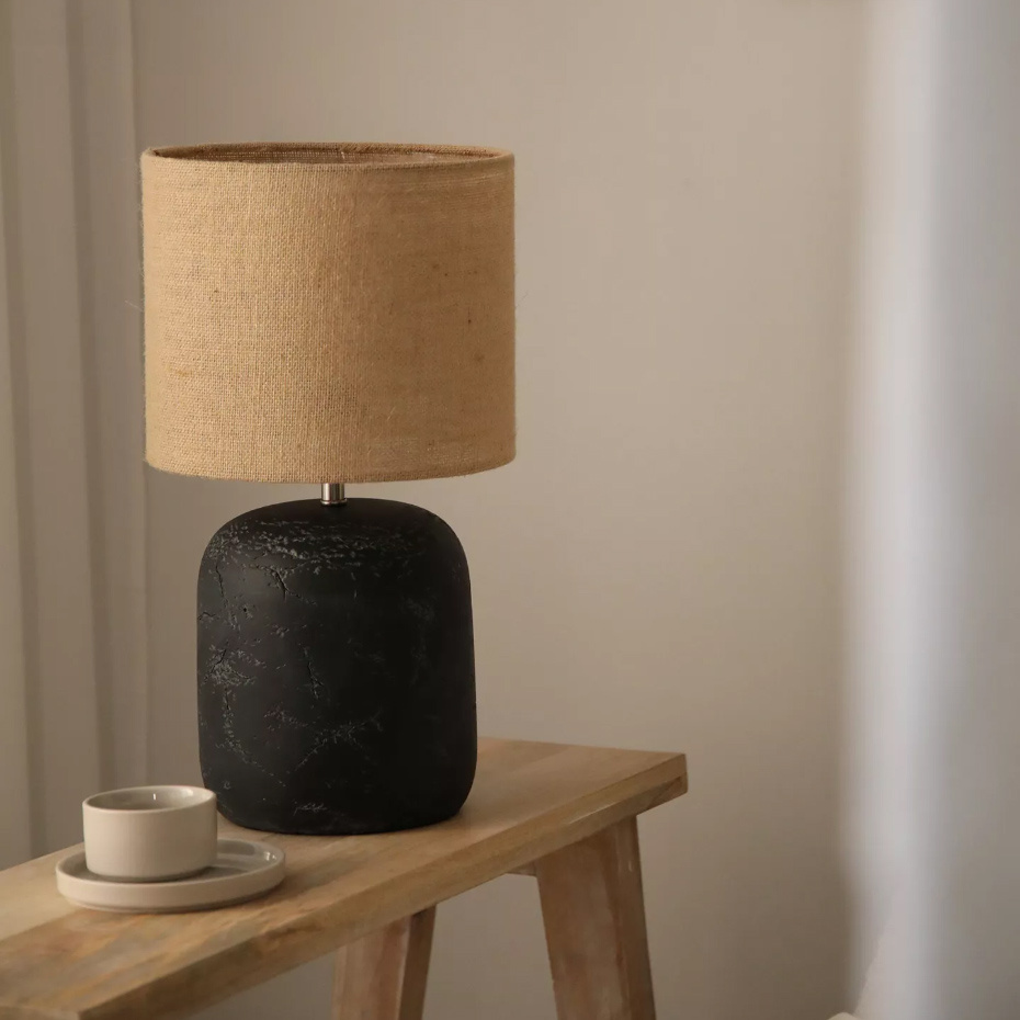 Montagna Bordslampa Stor Svart/Natur