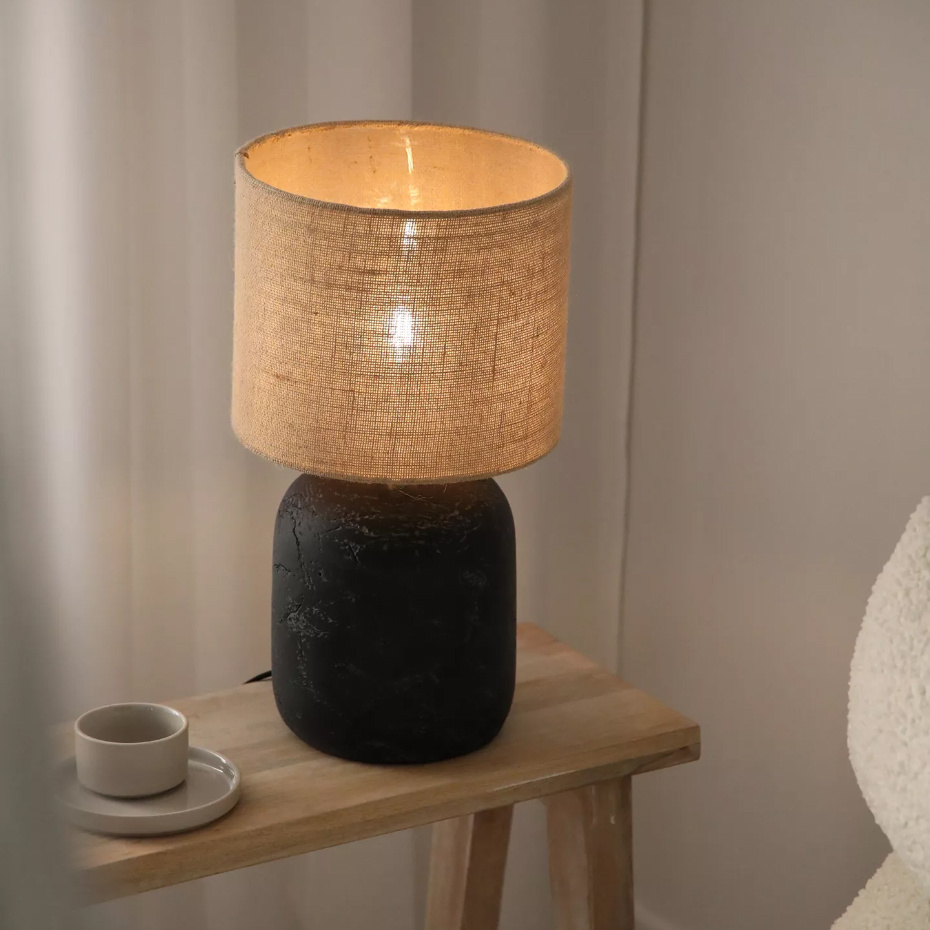 Montagna Bordslampa Stor Svart/Natur