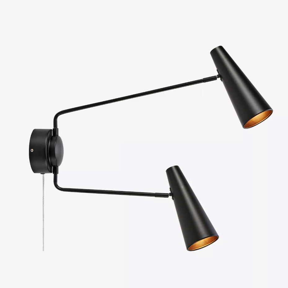 Peak Vägglampa 2 Armad Mattsvart