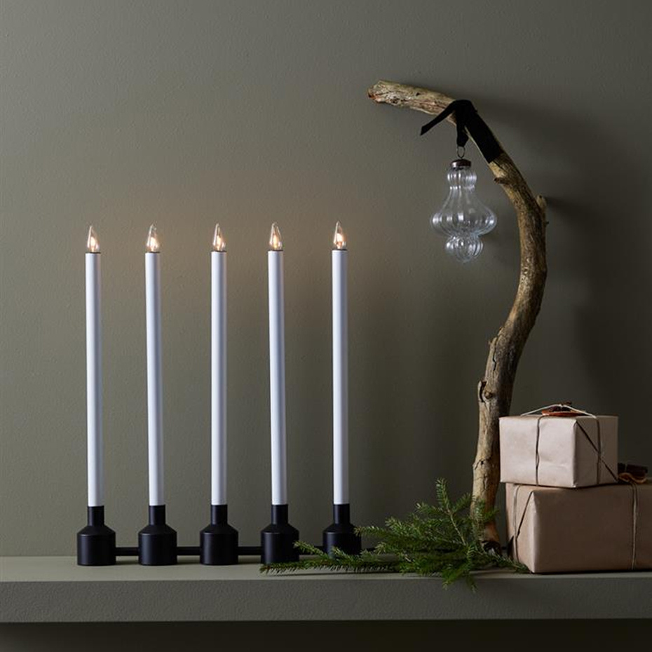 Philippa Ljusstake 5 Ljus Svart/Vit