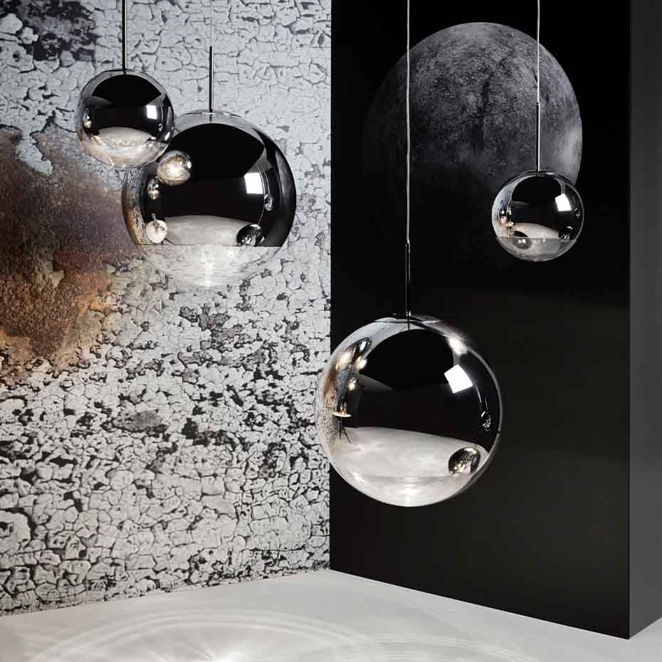 Mirror Ball Small LED Pendel Silver