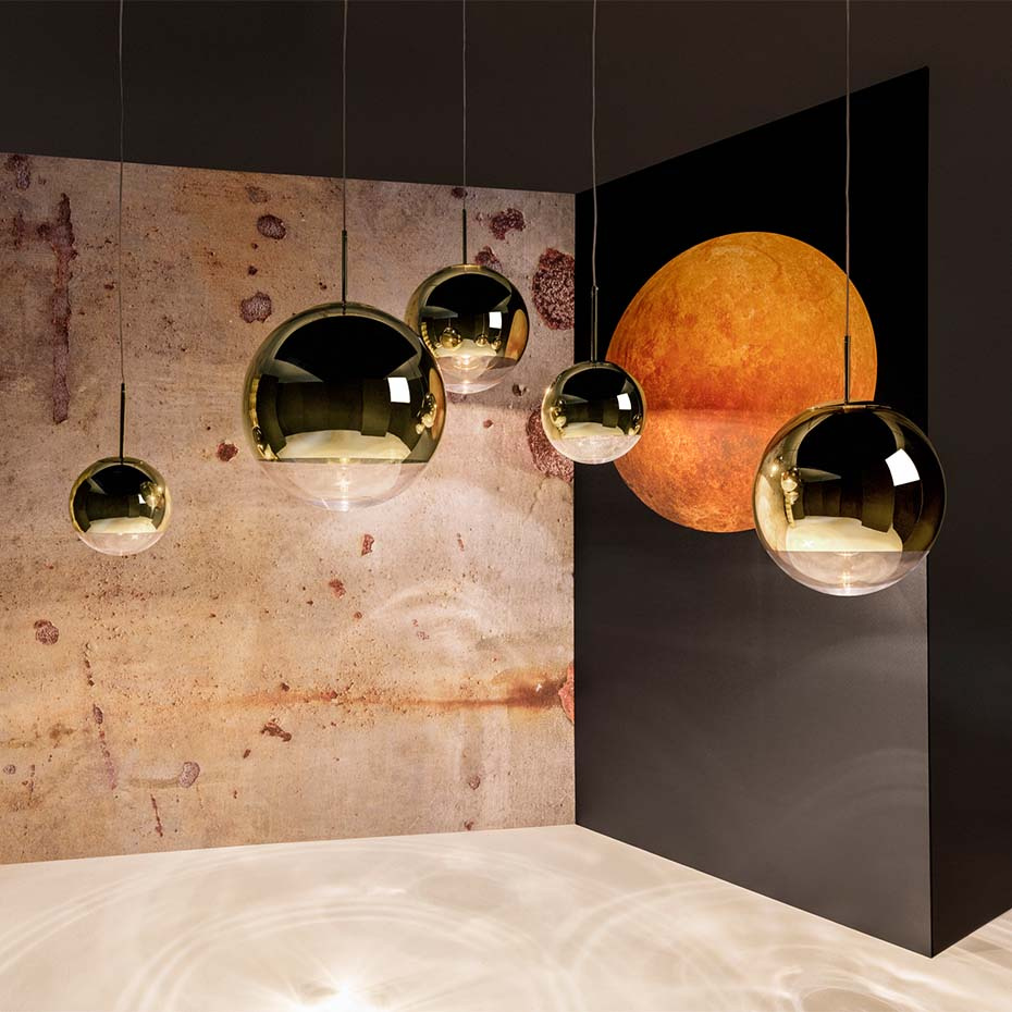 Mirror Ball Medium LED Pendel Gold