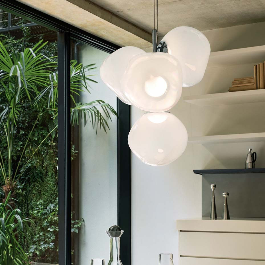 Melt Mini LED Ljuskrona Opalescent/Silver