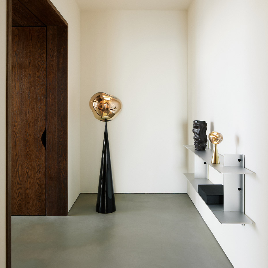 Melt Cone Fat LED Golvlampa Gold