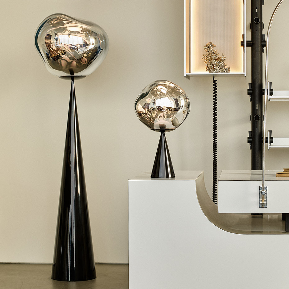 Melt Cone Fat LED Golvlampa Smoke