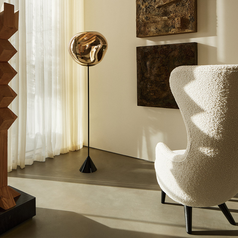 Melt Cone Slim LED Golvlampa Smoke