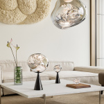 Melt Cone Fat LED Bordslampa Silver Melt Cone Fat LED Bordslampa Silver