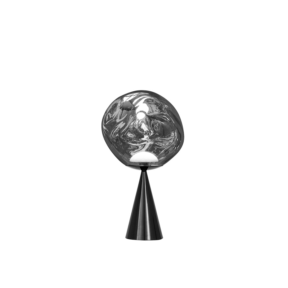 Melt Cone Fat LED Bordslampa Silver