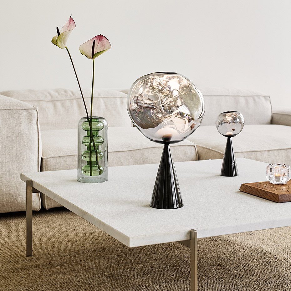 Melt Cone Fat LED Bordslampa Smoke