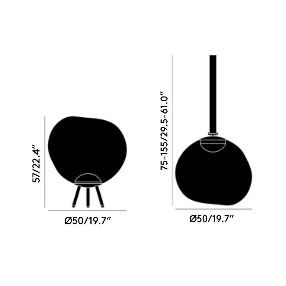 Melt Portable Large LED Golvlampa/Pendel Copper