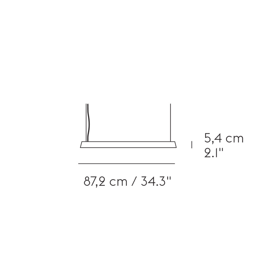 Linear Pendel 87,2cm Grey