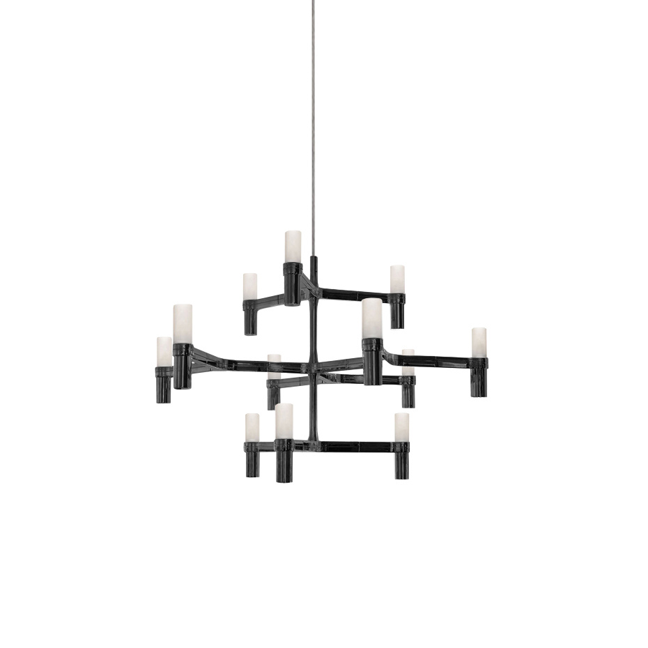 Crown Minor 12 Ljuskrona Black Plated