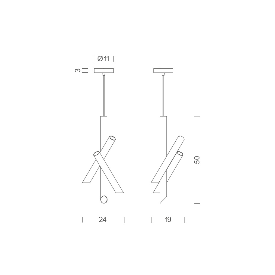 Tubes 3 Pendel White/White