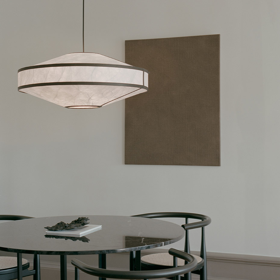 Kite Pendel Ø75cm White And Black Tyvek