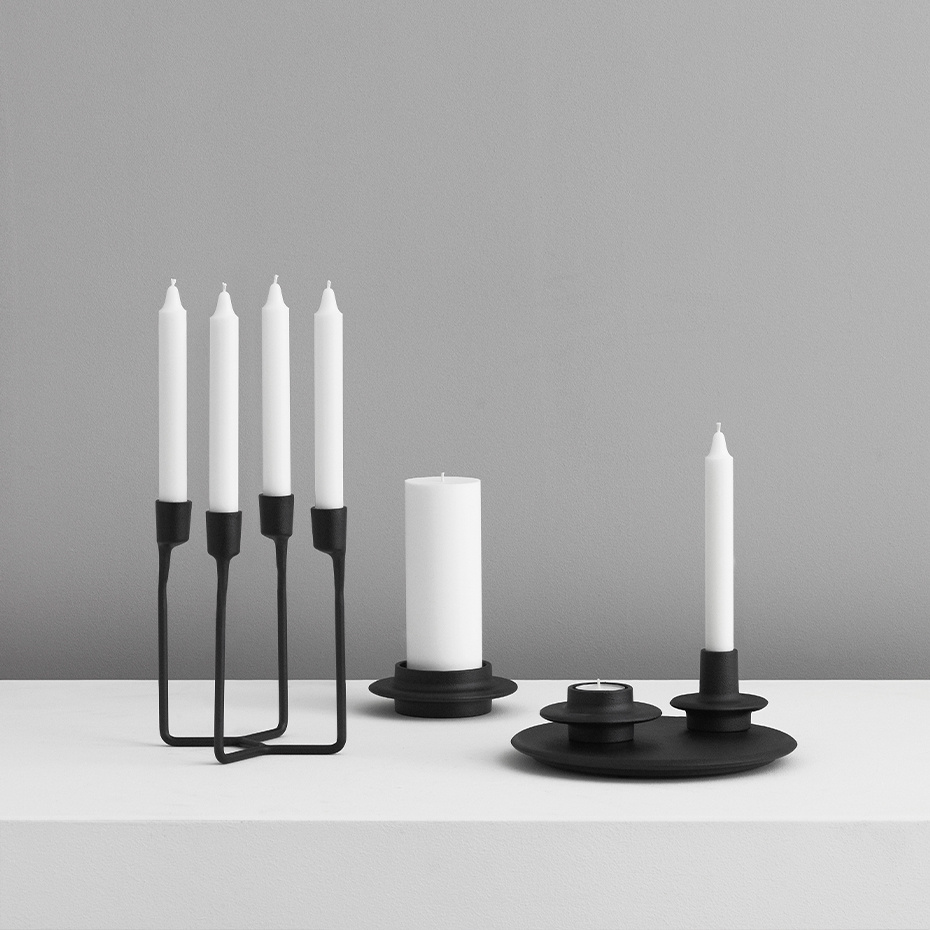 Heima Block Candle Holder Black