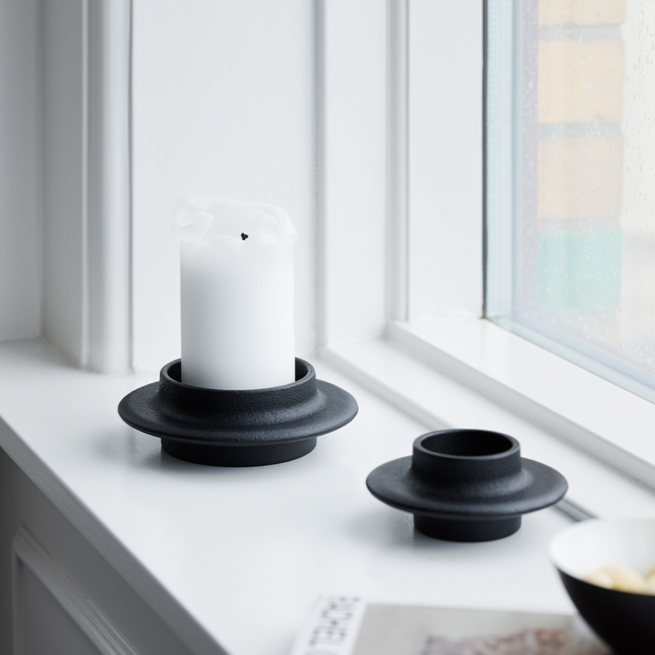 Heima Block Candle Holder Black