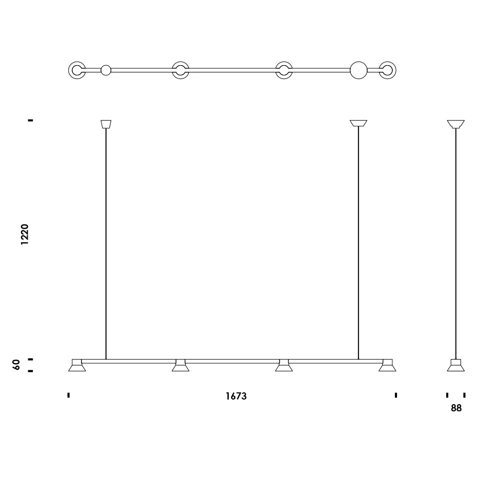 Hat Linear Pendel Large Black